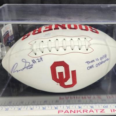 Oklahoma University OU Signed Rhamondre Stevenson football W/certificate Autographed JSA
