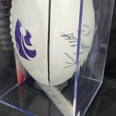 Kevin Lockett Kansas State Signed football, authenticated by Authentic Memorabilia