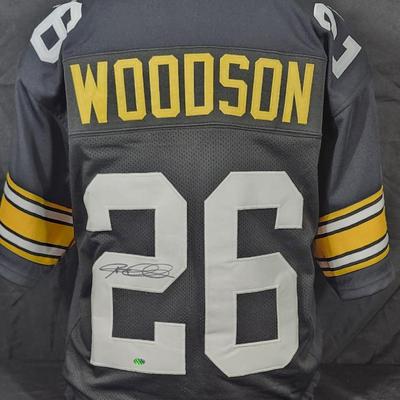 Pittsburgh Steelers Rod Woodson Autographed Black Jersey Leaf COA