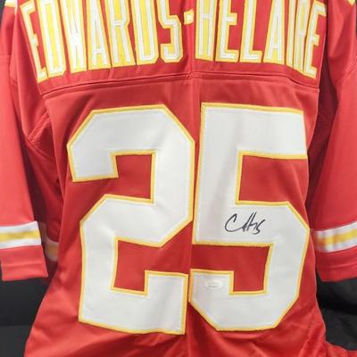 Clyde Edwards Helaire Signed Autographed Kansas City Jersey JSA COA