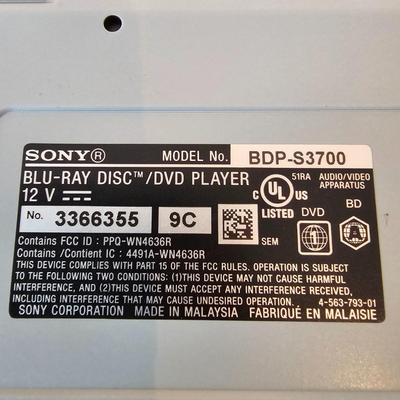 Three Sony Blu-Ray/DVD Players (LR-JS)