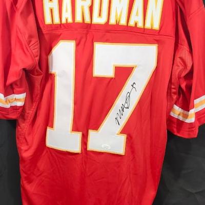 Mecole Hardman ITEM TYPE: Signed Kansas City Chiefs Custom Red Jersey, JSA COA