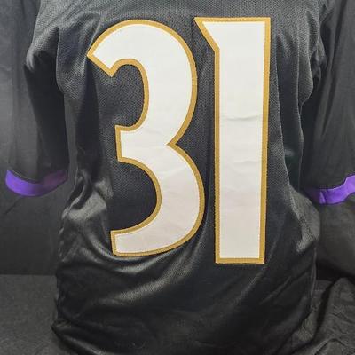 Jamal Lewis hand signed Baltimore Ravens style custom jersey JSA COA