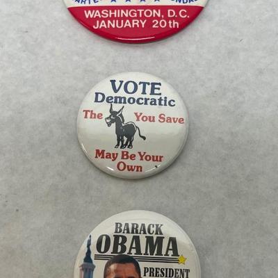 1972 Democrat Convention Program and Campaign Inauguration Buttons