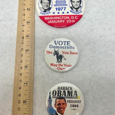 1972 Democrat Convention Program and Campaign Inauguration Buttons