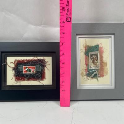 Framed Postage Stamp Art by Elisa Goodman