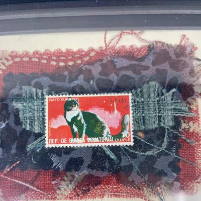 Framed Postage Stamp Art by Elisa Goodman