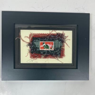 Framed Postage Stamp Art by Elisa Goodman
