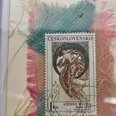 Framed Postage Stamp Art by Elisa Goodman
