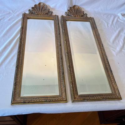 Pair of Carolina Mirror Company Wooden Framed Beveled Mirrors (O-MG)