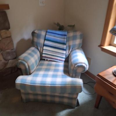 2 Blue Plaid Chairs