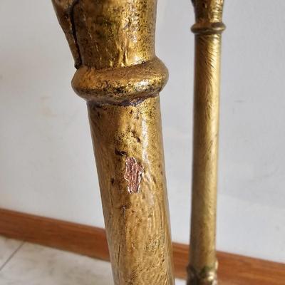French Provincial Marble Top Table & Lamp (LR-JS)