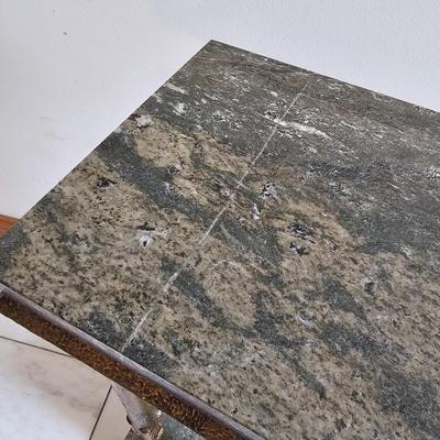 French Provincial Marble Top Table & Lamp (LR-JS)