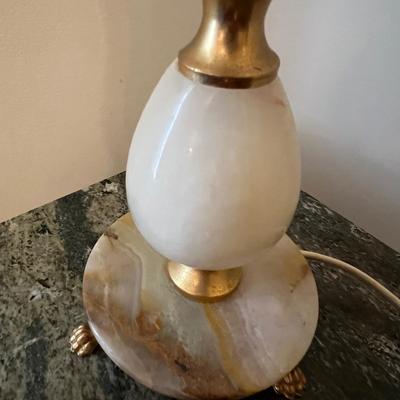 French Provincial Marble Top Table & Lamp (LR-JS)