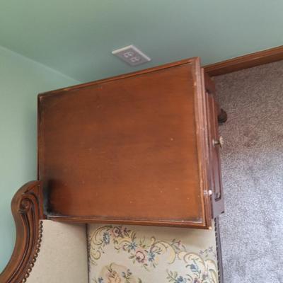 Vtg telephone tapestry table and bench