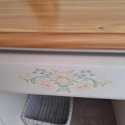 White handpainted design desk