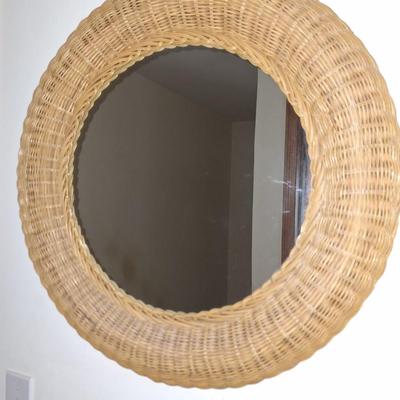 Round Wicker Mirror