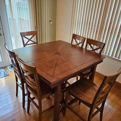 Tall Boy Dining Table with Six Chairs (DR-JS)