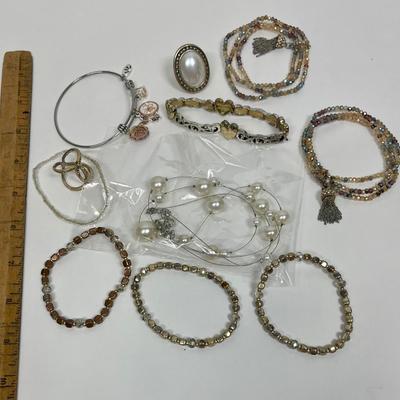 Large Jewelry Lot - Bracelets, Rings, Necklace
