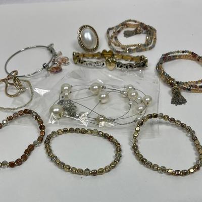 Large Jewelry Lot - Bracelets, Rings, Necklace