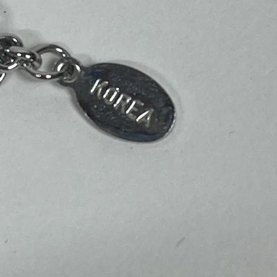 Cookie Lee Silver-tone Pendant Necklace Lavender Stones