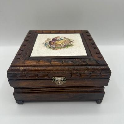 Vintage Wood Jewelry Box
