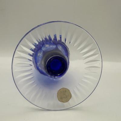 Crystal Cobalt Blue Vase, Made in Poland