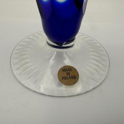 Crystal Cobalt Blue Vase, Made in Poland