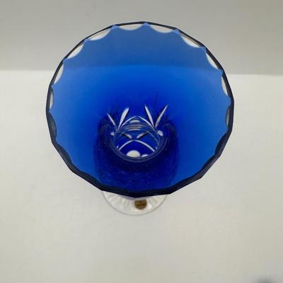 Crystal Cobalt Blue Vase, Made in Poland