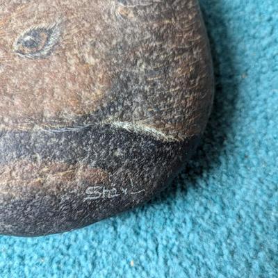 Deer Hand Painted Rock Signed
