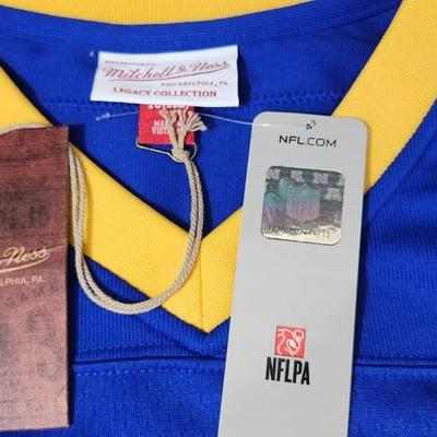 Eric Dickerson NWT Los Angeles Rams Signed Blue & Yellow Throwback Jersey Beckett Witnessed