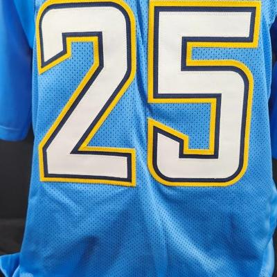 Melvin Gordon Ram Autographed/Signed Jersey Blue Custom Jersey