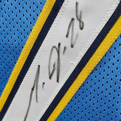 Melvin Gordon Ram Autographed/Signed Jersey Blue Custom Jersey