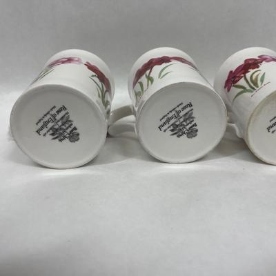 3 Porcelain Coffee Cup / Mug Flowers