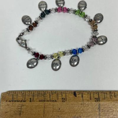 Sterling Silver Charm Bracelet with Words of Affirmation