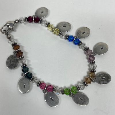 Sterling Silver Charm Bracelet with Words of Affirmation