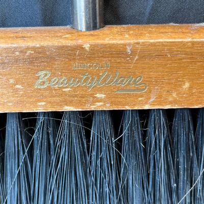 Antique advertising dust pan & broom