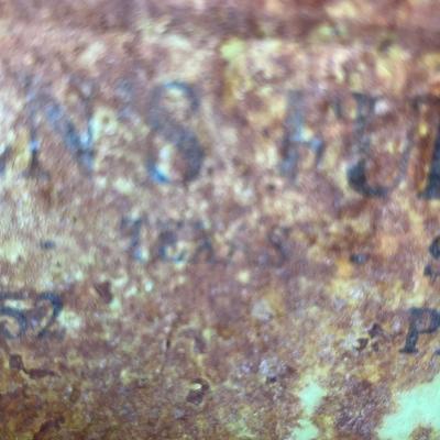 Antique advertising dust pan & broom
