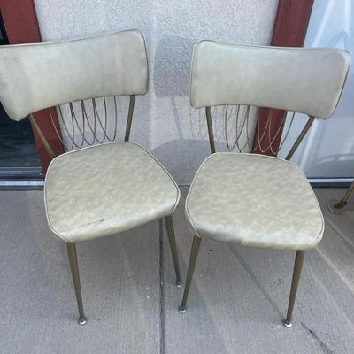 2 Brass kitchen chairs