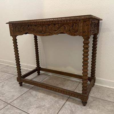 Vintage Oak Hall Table (See Description)