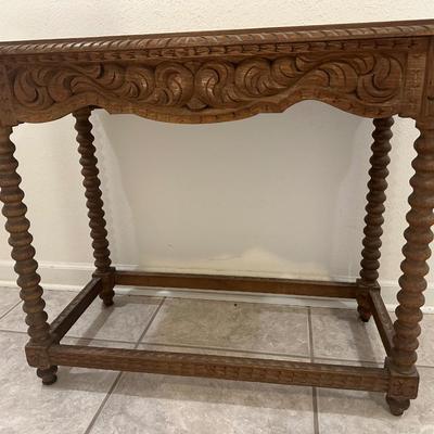 Vintage Oak Hall Table (See Description)