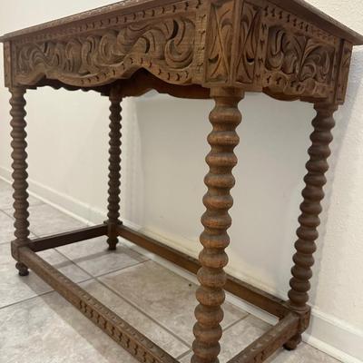 Vintage Oak Hall Table (See Description)