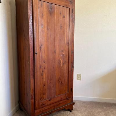 Vintage Cedar Wardrobe Armoire