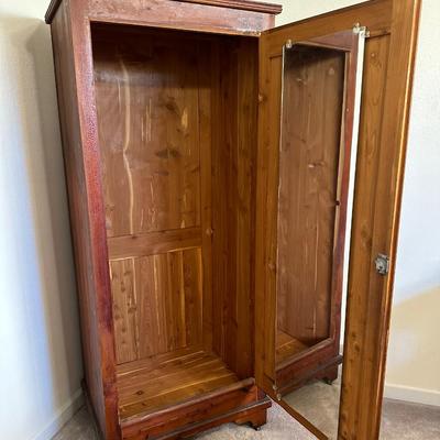 Vintage Cedar Wardrobe Armoire
