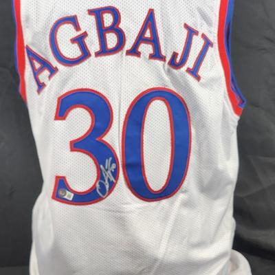 Ochai Agbaji signed Kansas State Jersey authentic beckett authentication