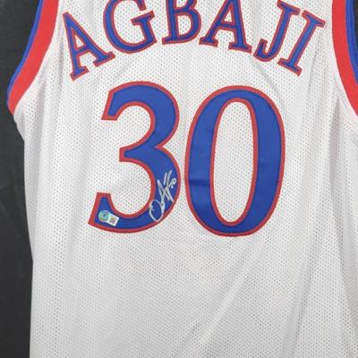 Ochai Agbaji signed Kansas State Jersey authentic beckett authentication