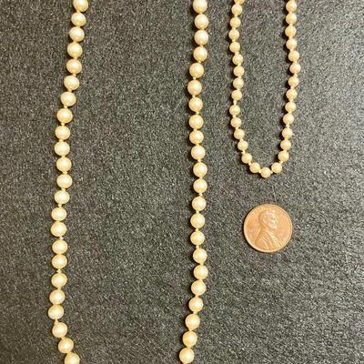 Matching German Silver and Faux Pearl Necklace and Bracelet