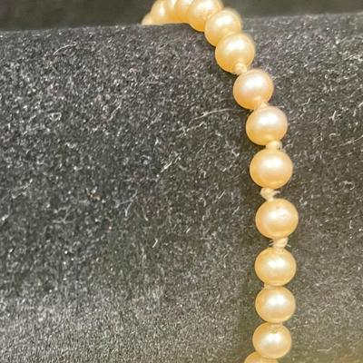 Matching German Silver and Faux Pearl Necklace and Bracelet