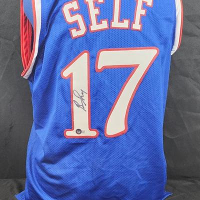 Coach Bill Self Signed Kansas Jayhawks Jersey (Beckett Authentic) 2xNational Champion Head Coach