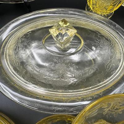 Anchor Hocking Uranium Yellow Cameo Ballerina Dinner Set